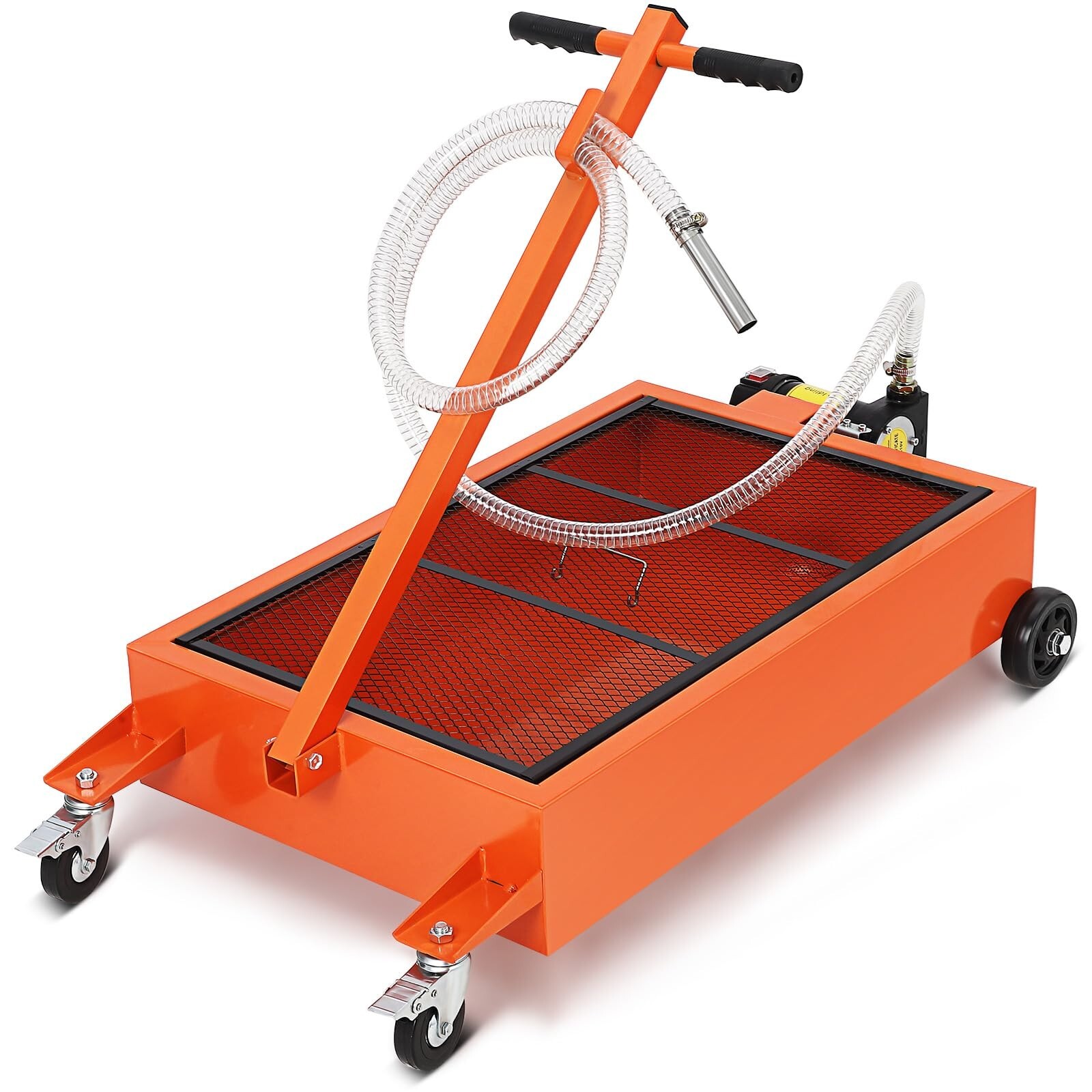 Waste Oil Drain Pan 110V Pump 15Gallon Electric Oil Drain Change Pan w/8 Ft Hose
