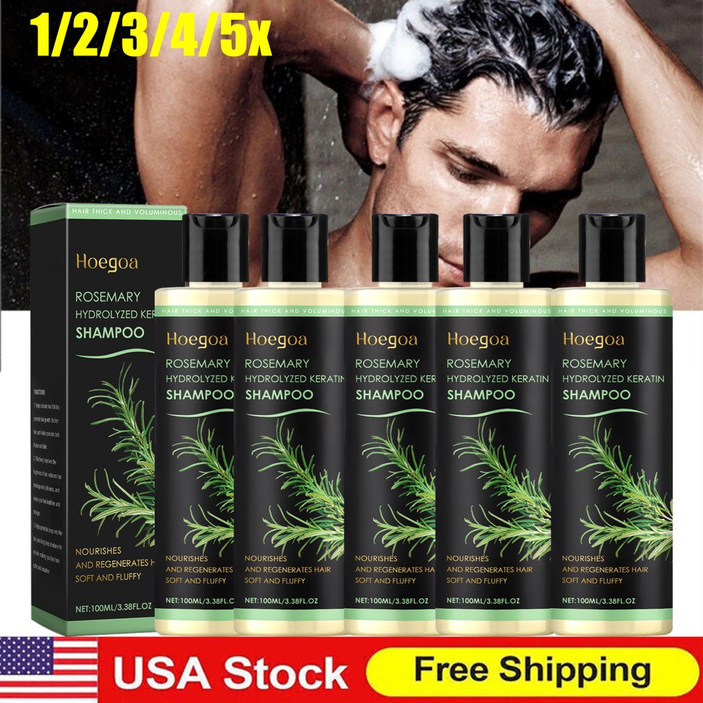 1-5PACK Organic Rosemary Hair Growth Shampoo for Women and Men-Natural Thicke...