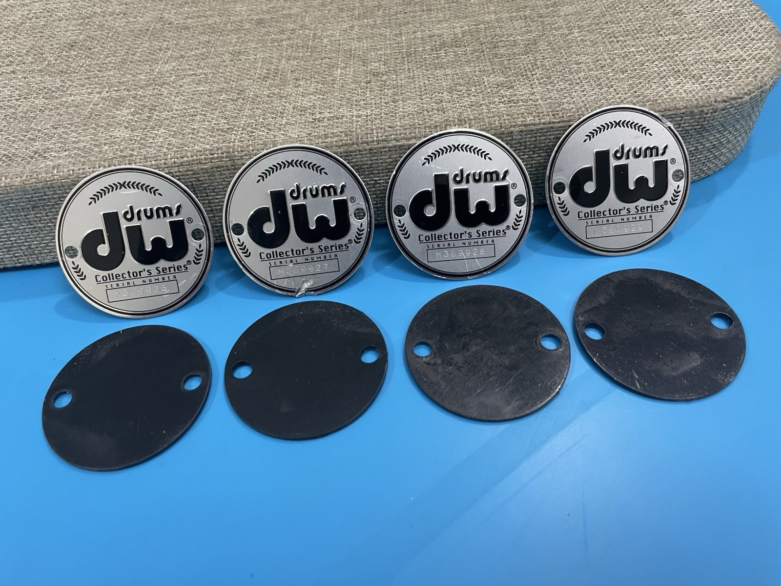 DW Collectors Series Snare Drum Floor Tom 4 Badge Set Sequential Numbers