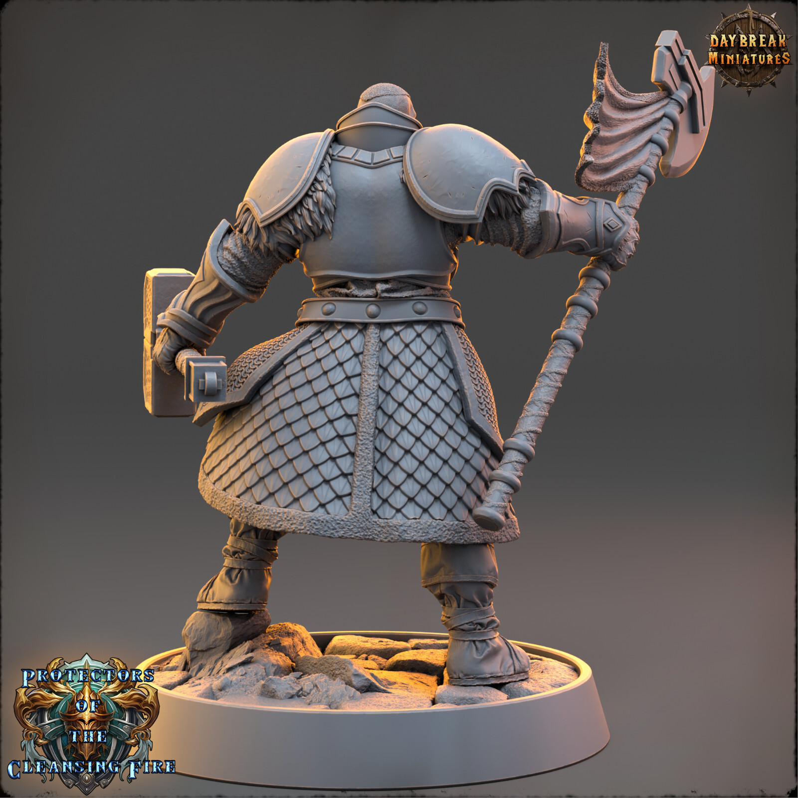 Protector of Fire Sir Nexthral | DayBreak Miniatures | Compatible with D&D/AOS