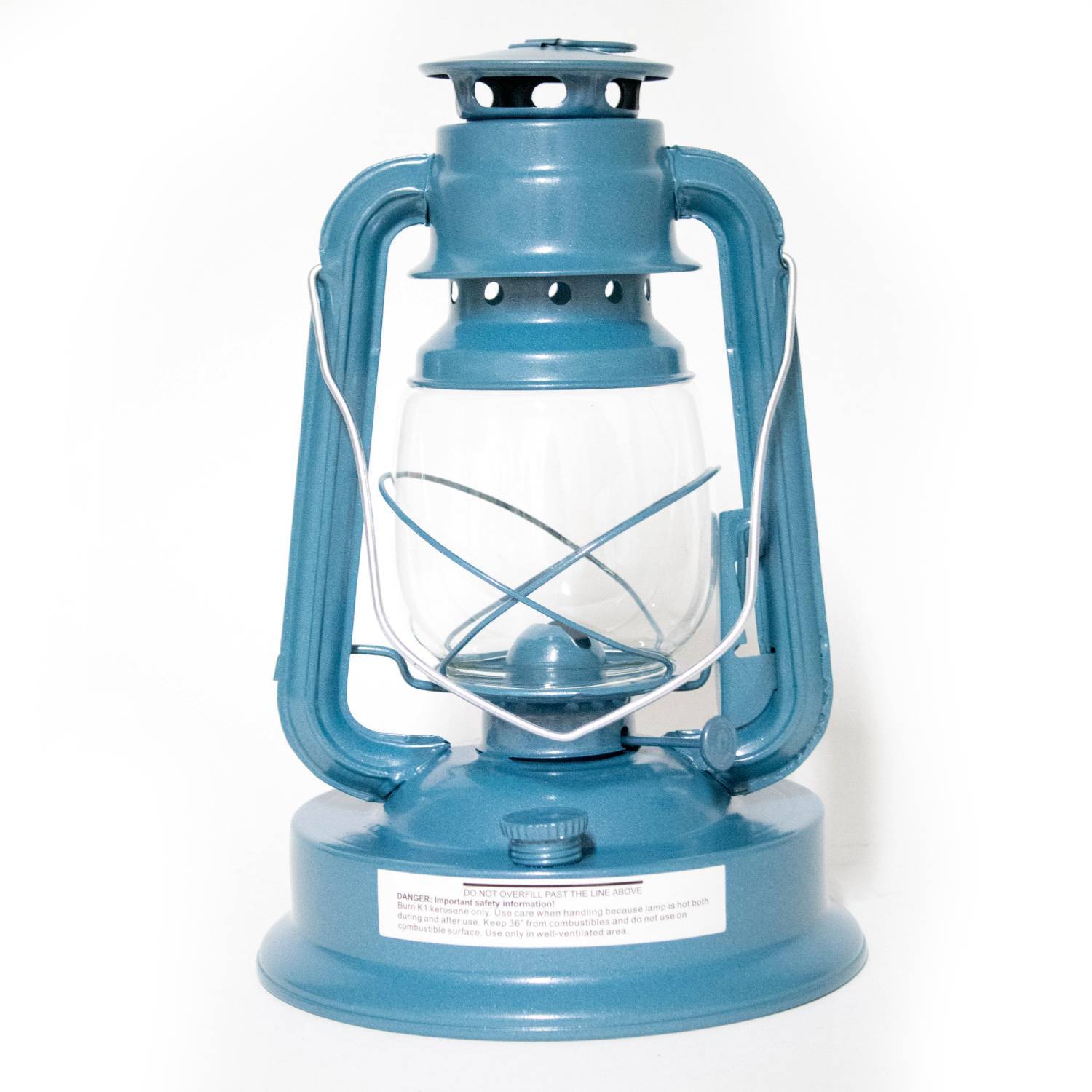 Rayo Royal Kerosene Lantern Indoor/Outdoor Lamp, 11 in Powder Coated Steel, Blue
