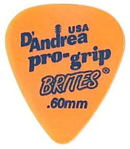 D'andrea Pro-Grip BRITES Guitar Picks Orange 0.60mm, 1 Dozen
