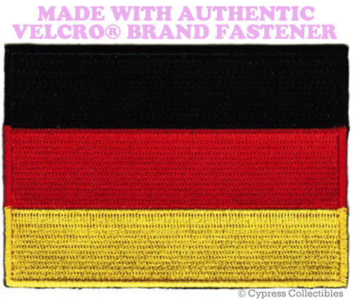 GERMAN FLAG PATCH GERMANY DEUTSCHLAND EMBLEM Aufnäher w/ VELCRO® Brand Fastener