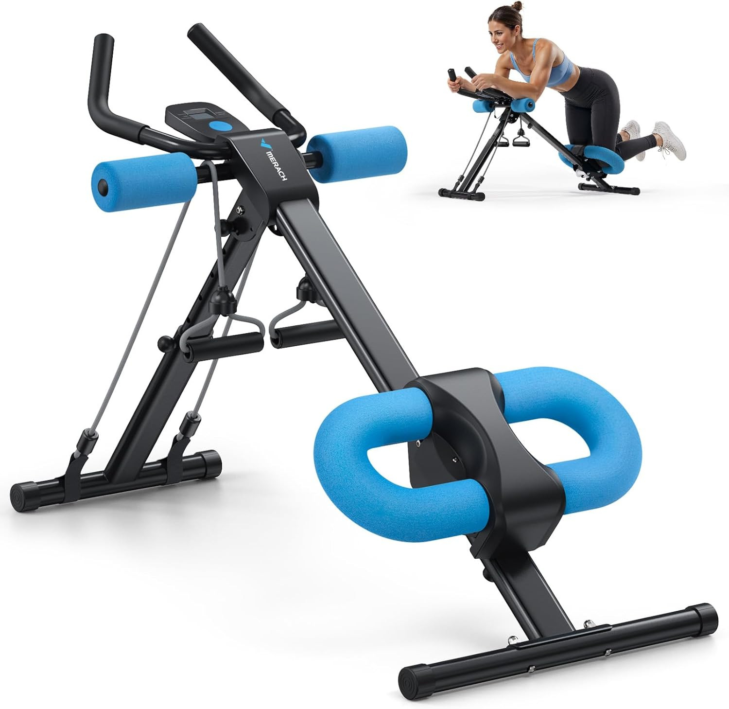 Adjustable Ab Trainer Machine Foldable Ab Crunch Workout Equipment Home Gym