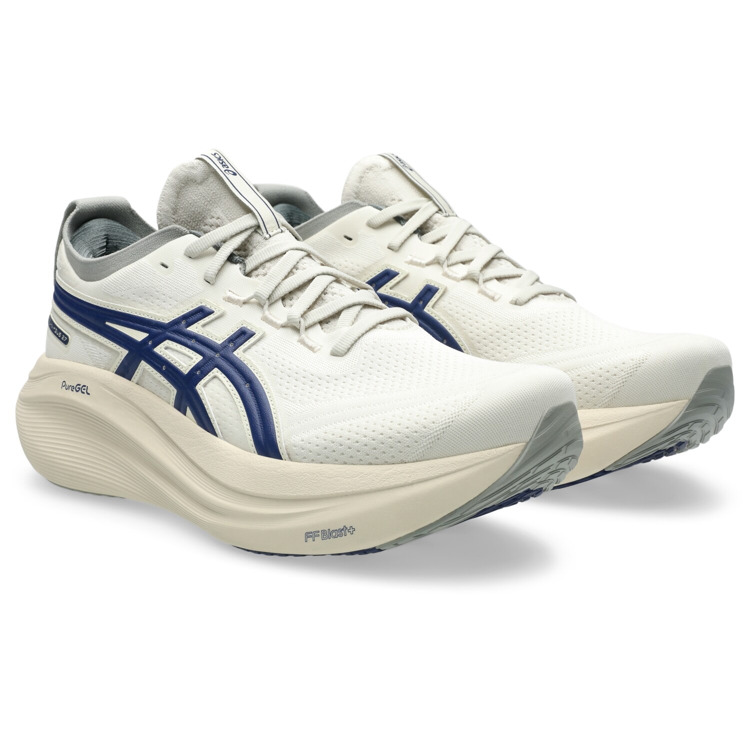 ASICS Men's Gel-Nimbus 27 ATC Running Shoes, Birch/Indigo Blue