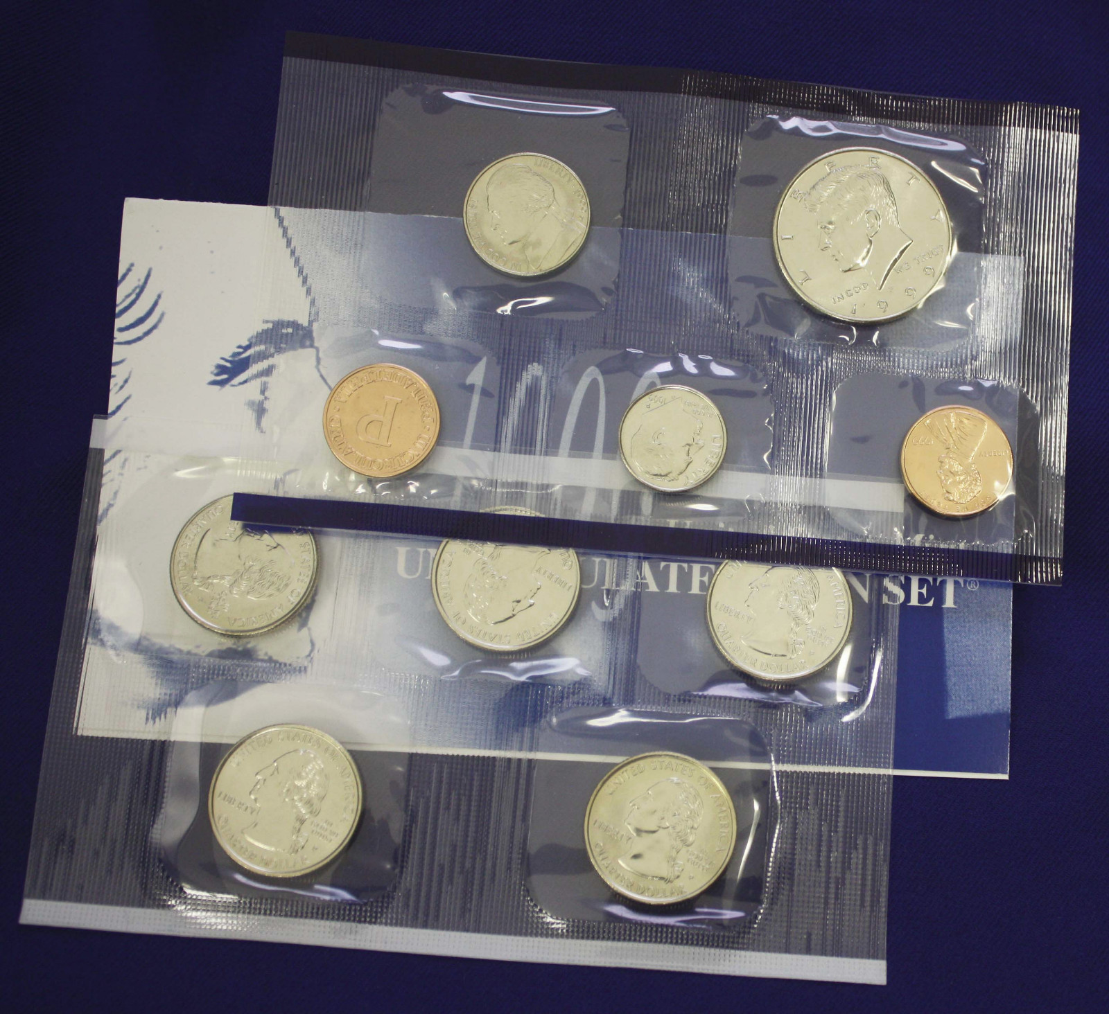 1999 US Uncirculated Mint Set | 9 Coins P & D Cellos | Original Envelope