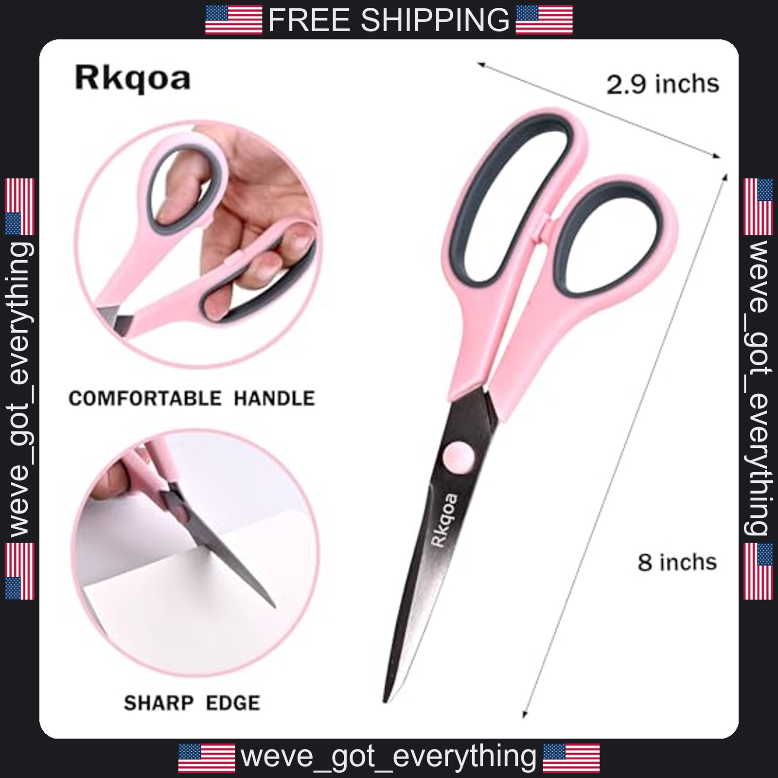 24 Black All Purpose Scissors for Office School Crafts