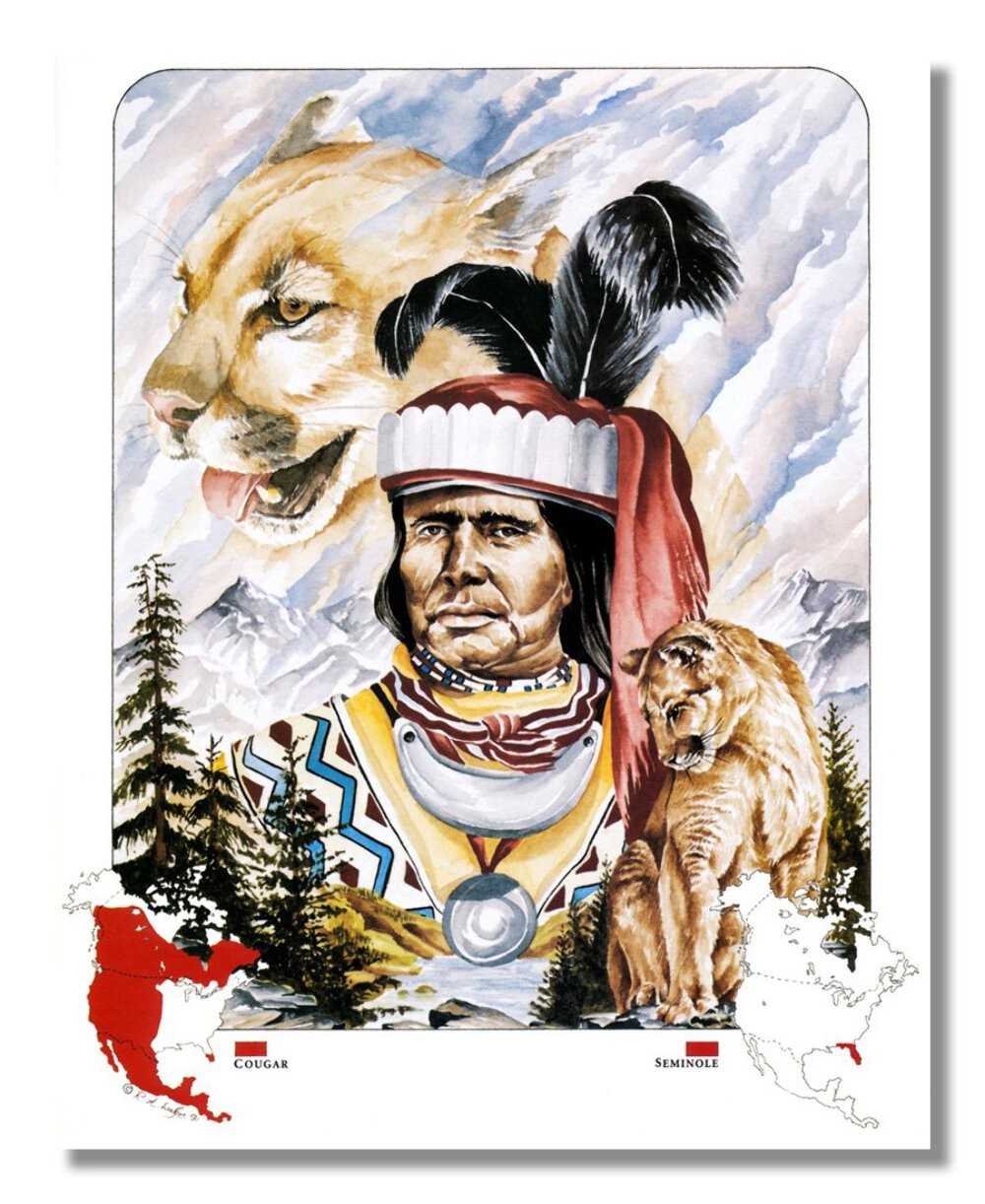 Seminole Tribe Map Unlimited Potential LLC 8x10 Art Print Native American