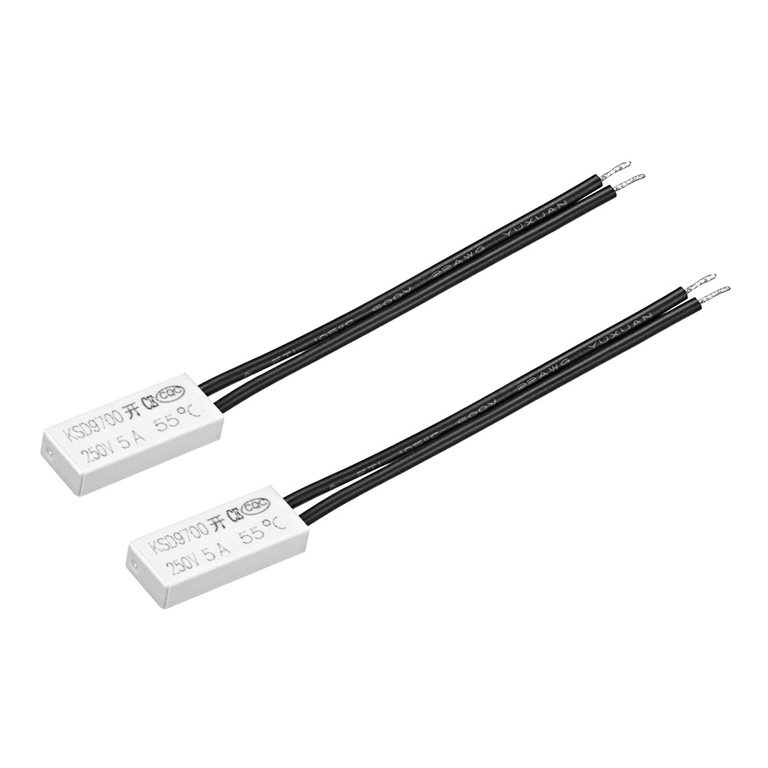 KSD9700 Thermostat 55℃ N.O 5A Plastic Bimetal Temperature Control Switch 2pcs,