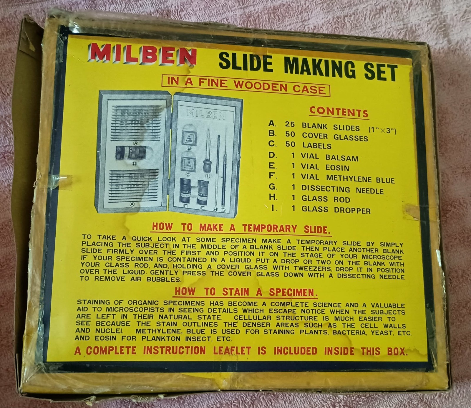 Vintage Gilbert Microcraft Microscope Set W/Metal Case-Milben Slide Making Set