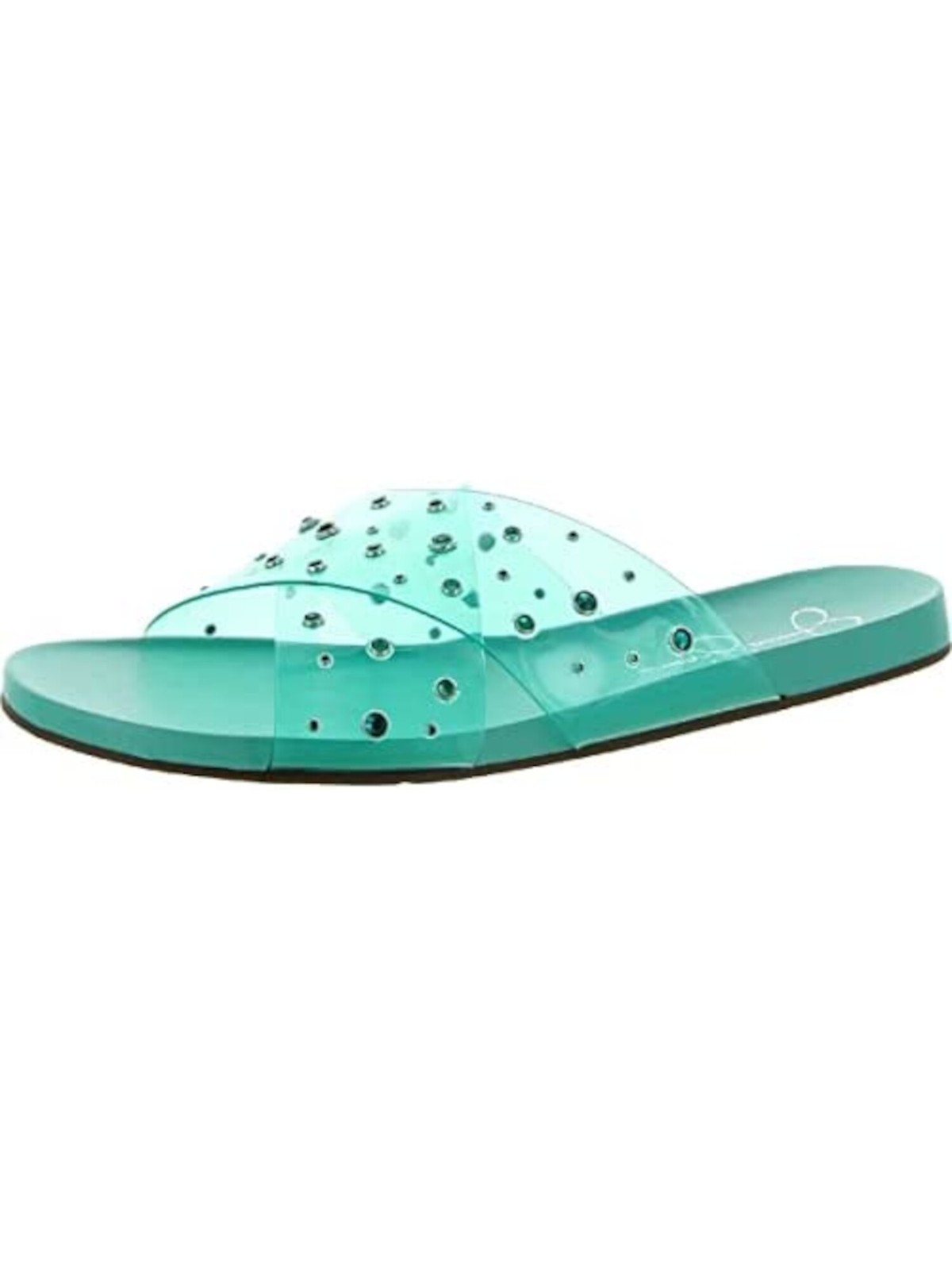 JESSICA SIMPSON Womens Turquoise Vinyl Lucite Straps Tislie  Slide Sals 8 M