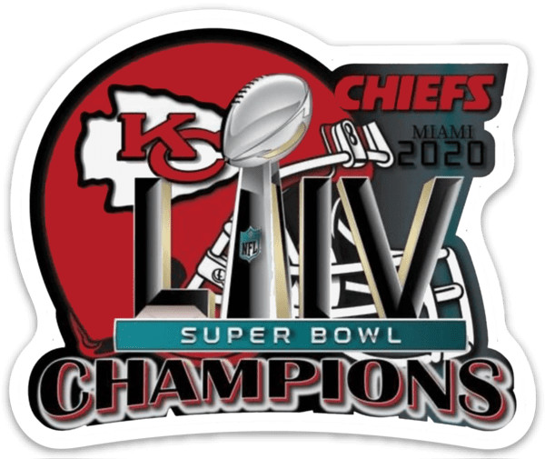 Kansas City Chiefs Super Bowl LIV 54 Champions Football Logo Type Die-cut MAGNET