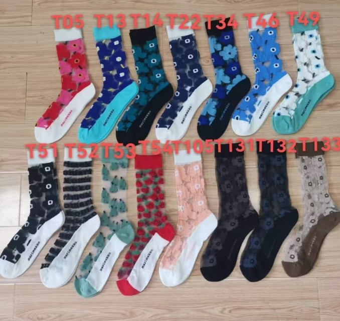 Lady Summer New Marimekko Flower Glass fiber Tube Socks