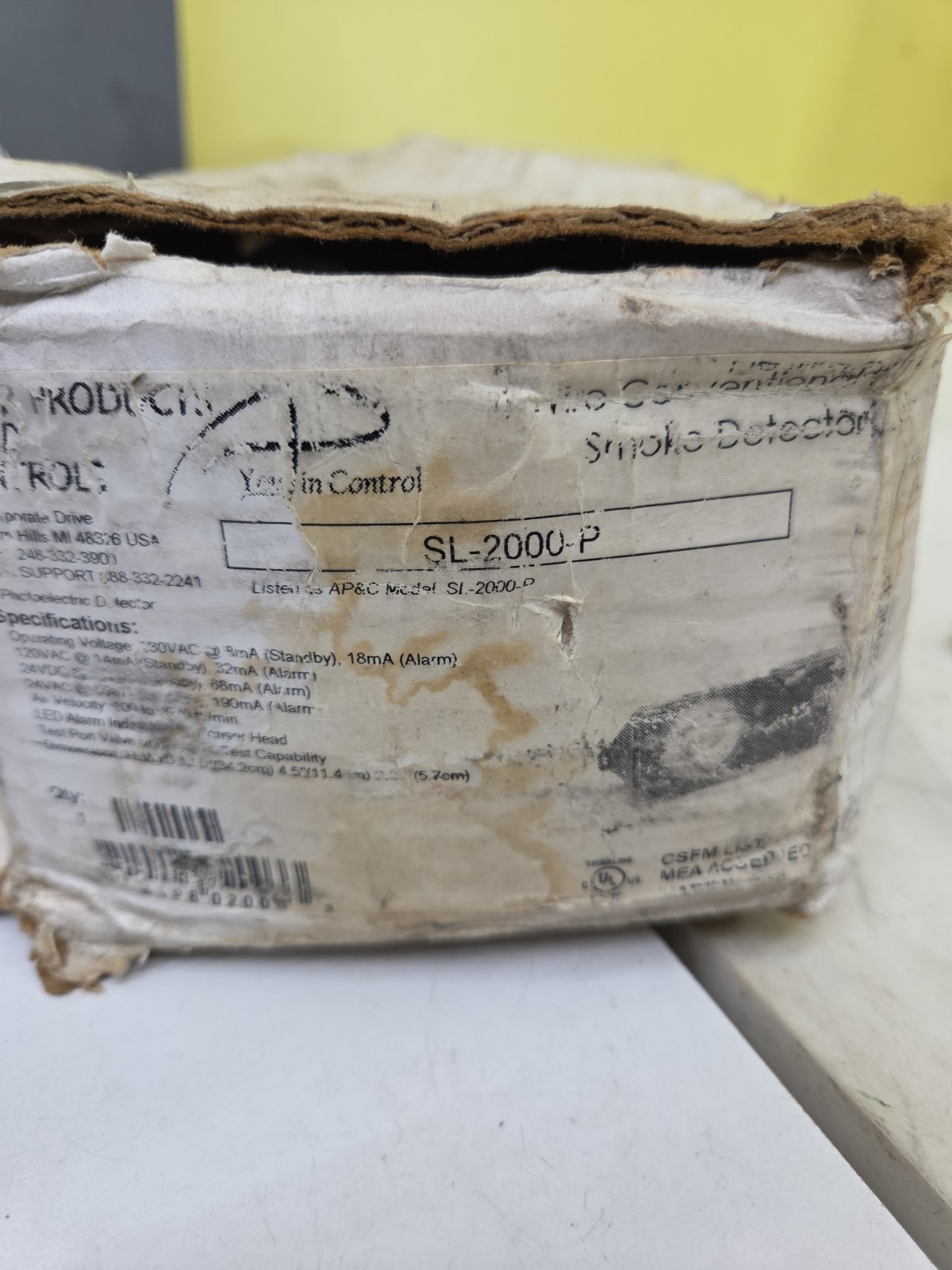 APC SL-2000-P Photoelectric Duct Smoke Detector