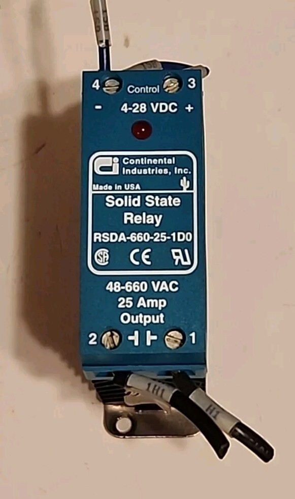 Continental Industries RSDA-660-25-1D0 Solid State Relay & Heatsink - Free Ship