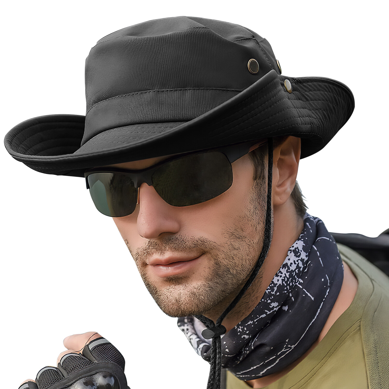 Wide Brim Sun Hat UV Protection Bucket Cap For Hiking Camping Fishing Safari Men
