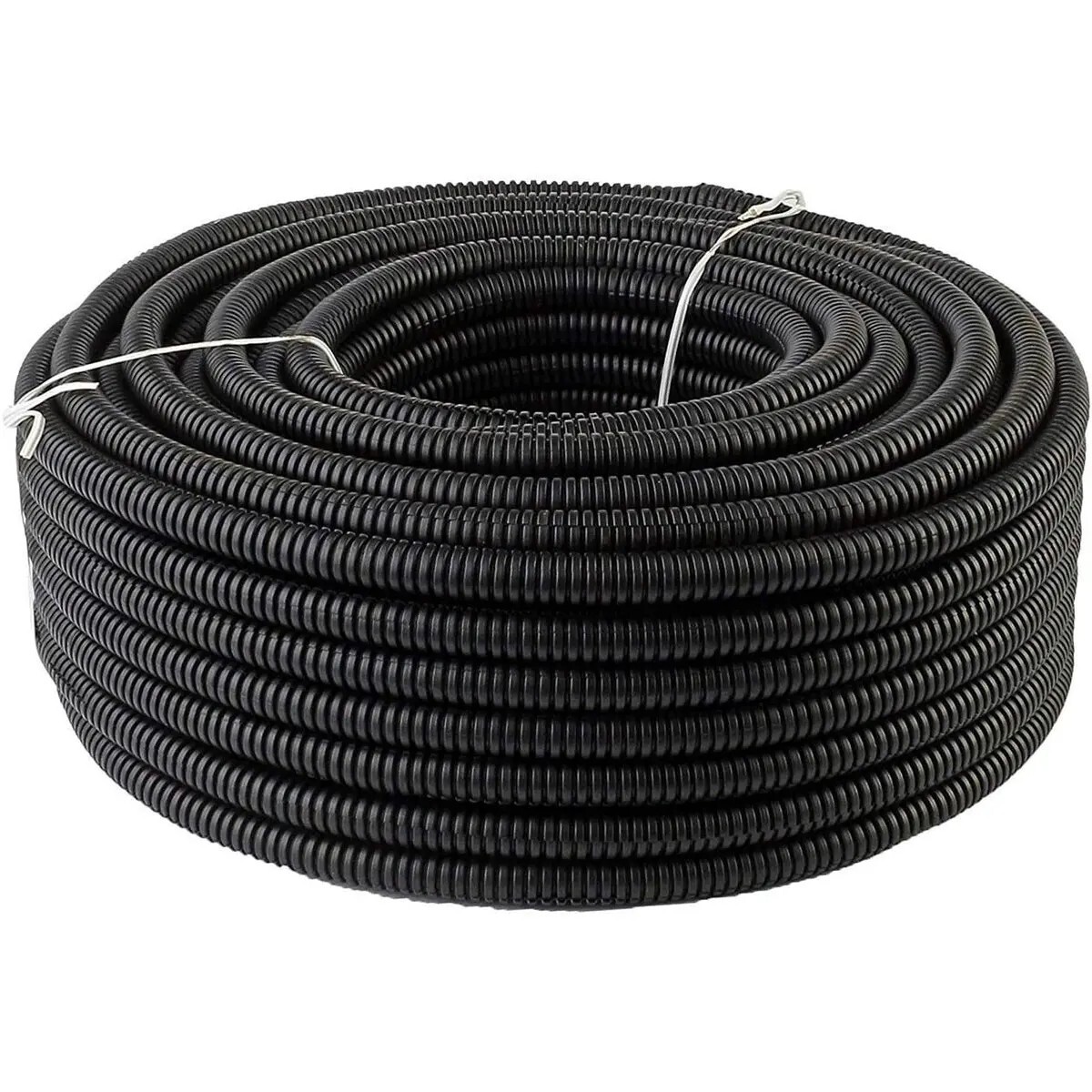 Polyethylene Flexible Split Loom Tubing 1/2" Diameter 25 Feet Long Coil - Black