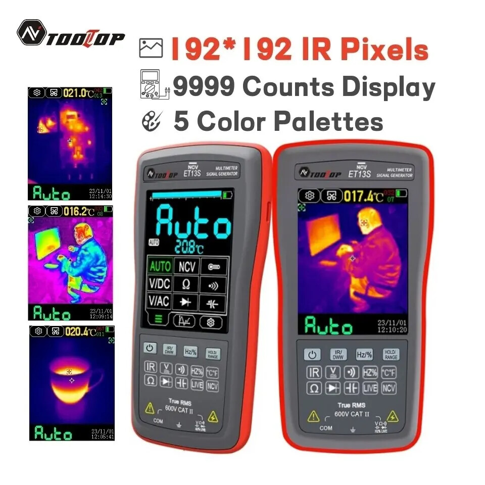 ​Thermal Imager Multimeter 2IN 1 192*192 Digital Touch Screen Voltmeter USB PC C