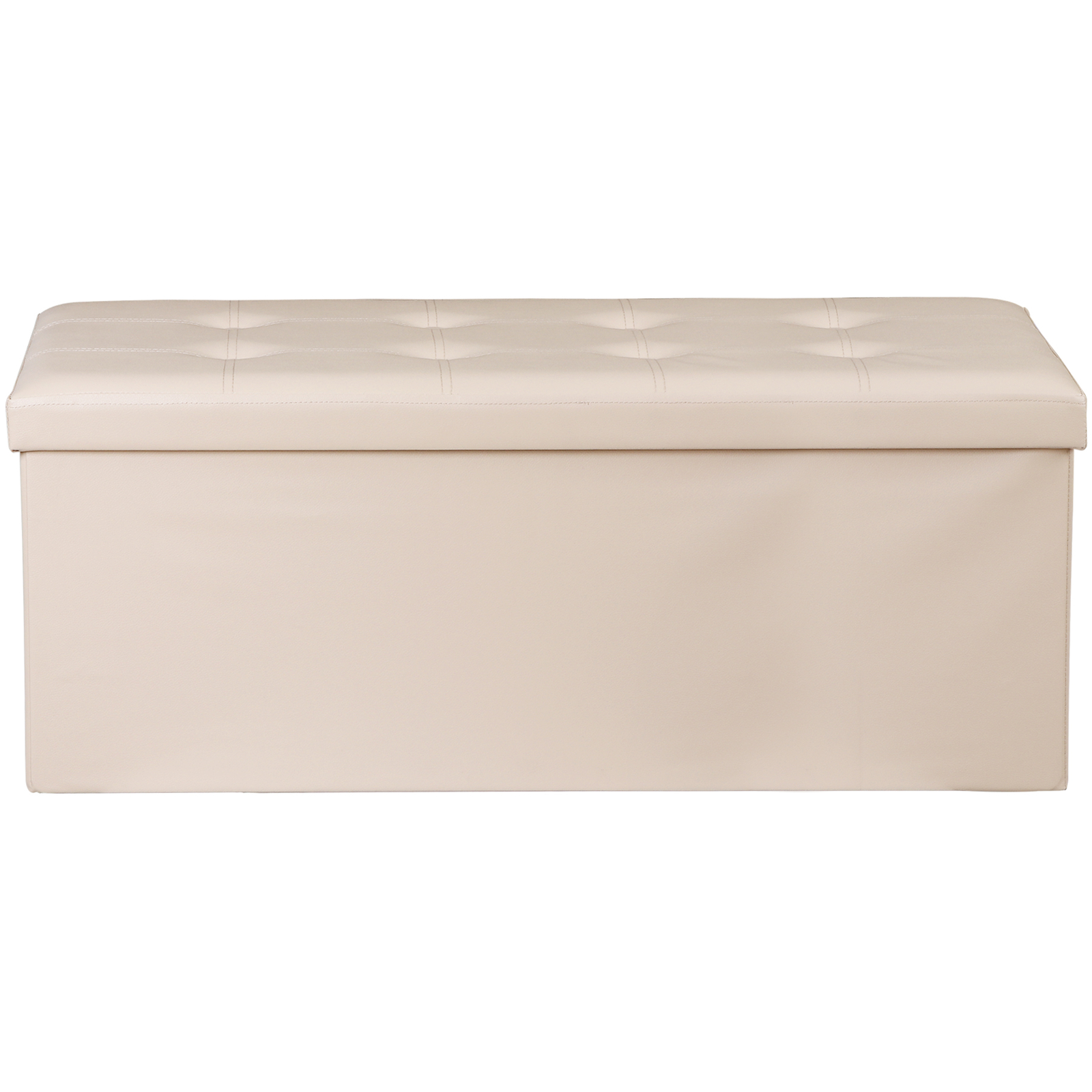 43" Folding Storage Ottoman Bench Fireproof Storage Chest Foot Rest Stool 660lbs