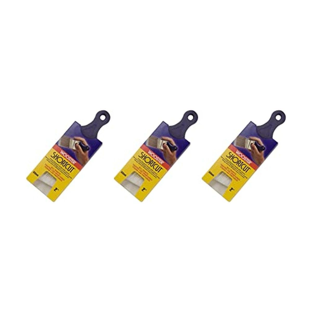 Brush Q3211-2 Shortcut Angle Sash Paintbrush, 2-Inch, White | Pack of 3