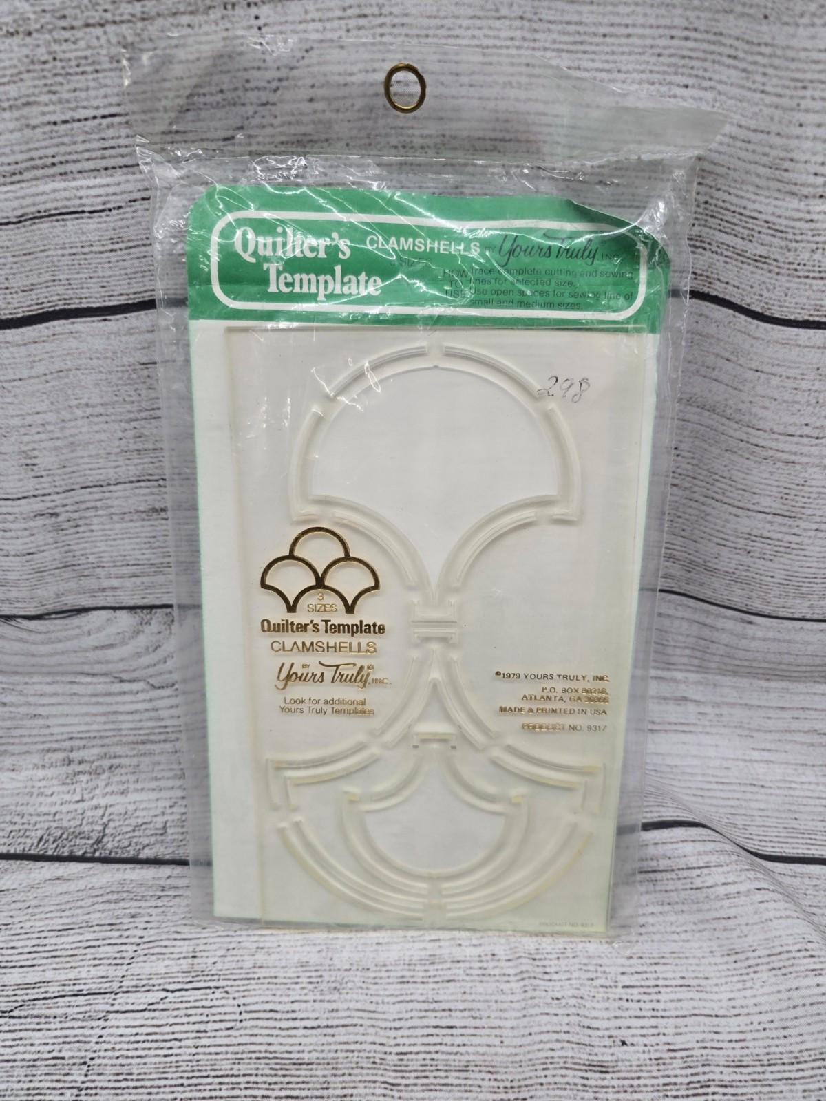 Vintage 1979 Quilter's Template #9317 by Yours Truly - Clamshells