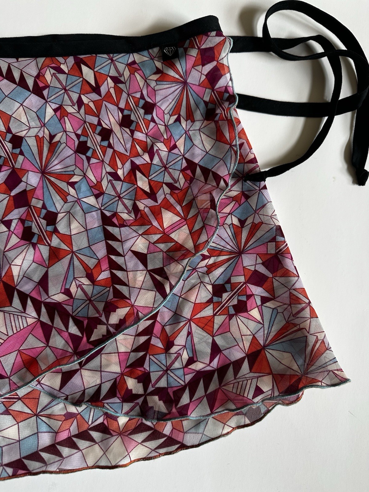 JULE DANCEWEAR Adult M/L Wrap SKIRT BALLET DANCE ties Pink Geometric