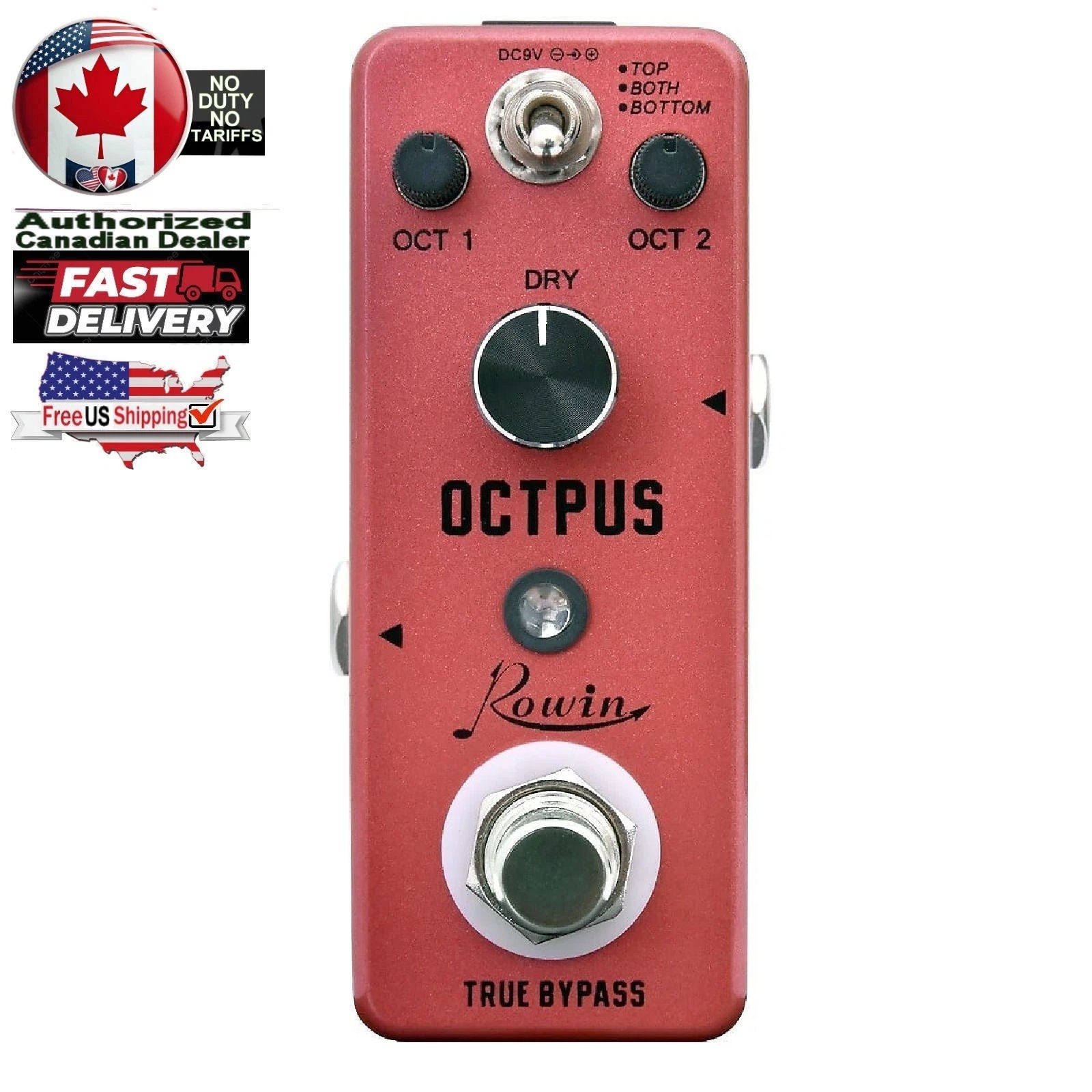 ROWIN LEF-3806 Octpus Polyphonic Octave Digital Guitar Effect Pedal True Bypass