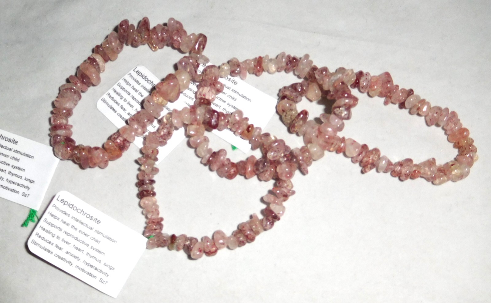 Natural Authentic Lepidochrosite Quartz Chip Bracelets by Healing Light Stones