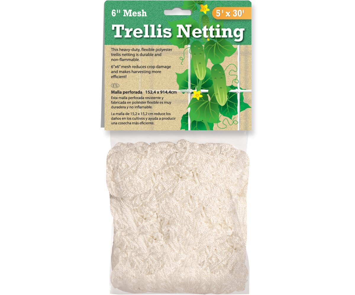 Hydrofarm HGN30 Flexible String, 5' x 30', 6' Trellis Netting, 5'x 30', 6" Mesh