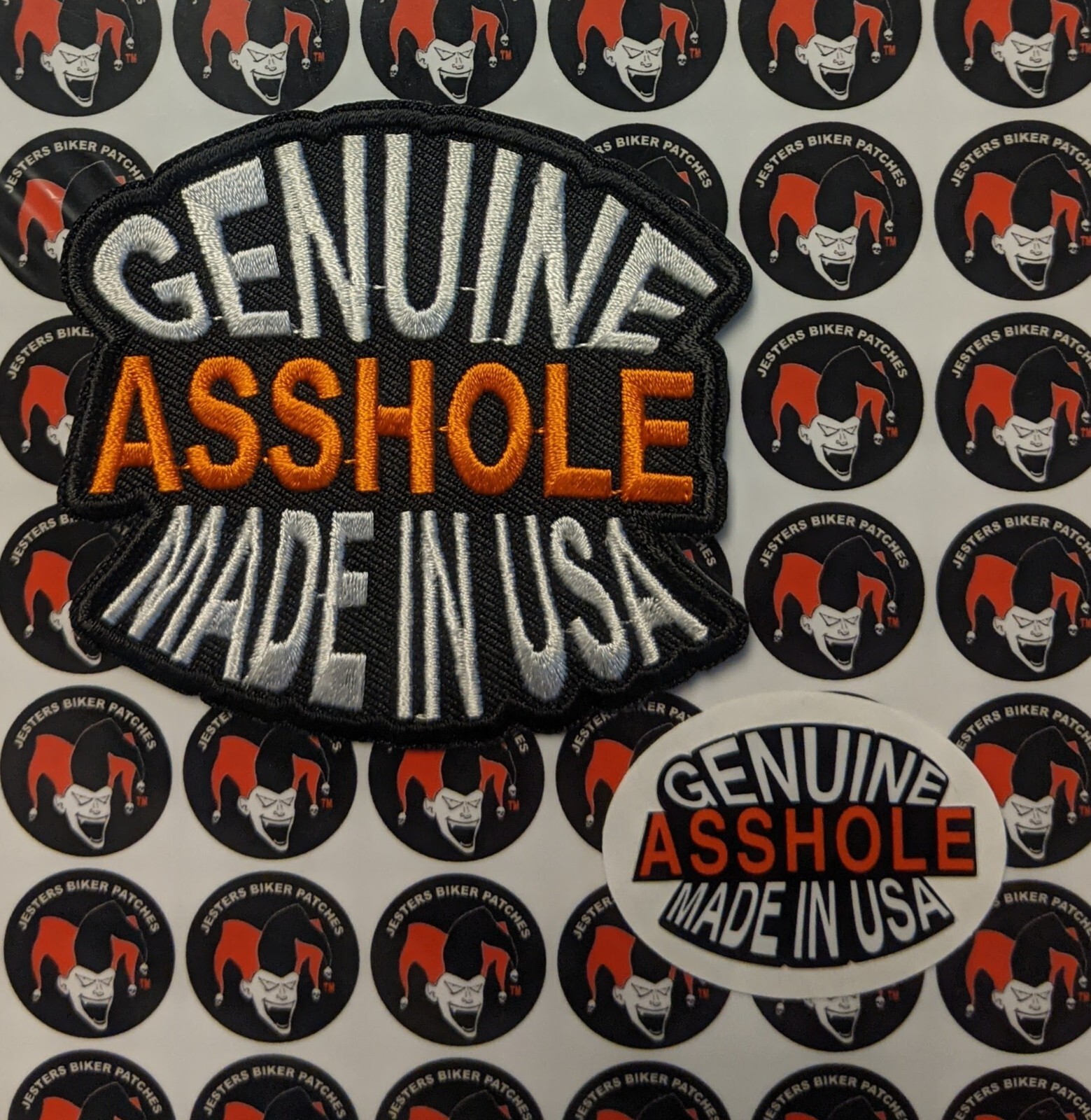 Genuine A$$HOLE Made In USA Embroidered Biker Patch + Sticker