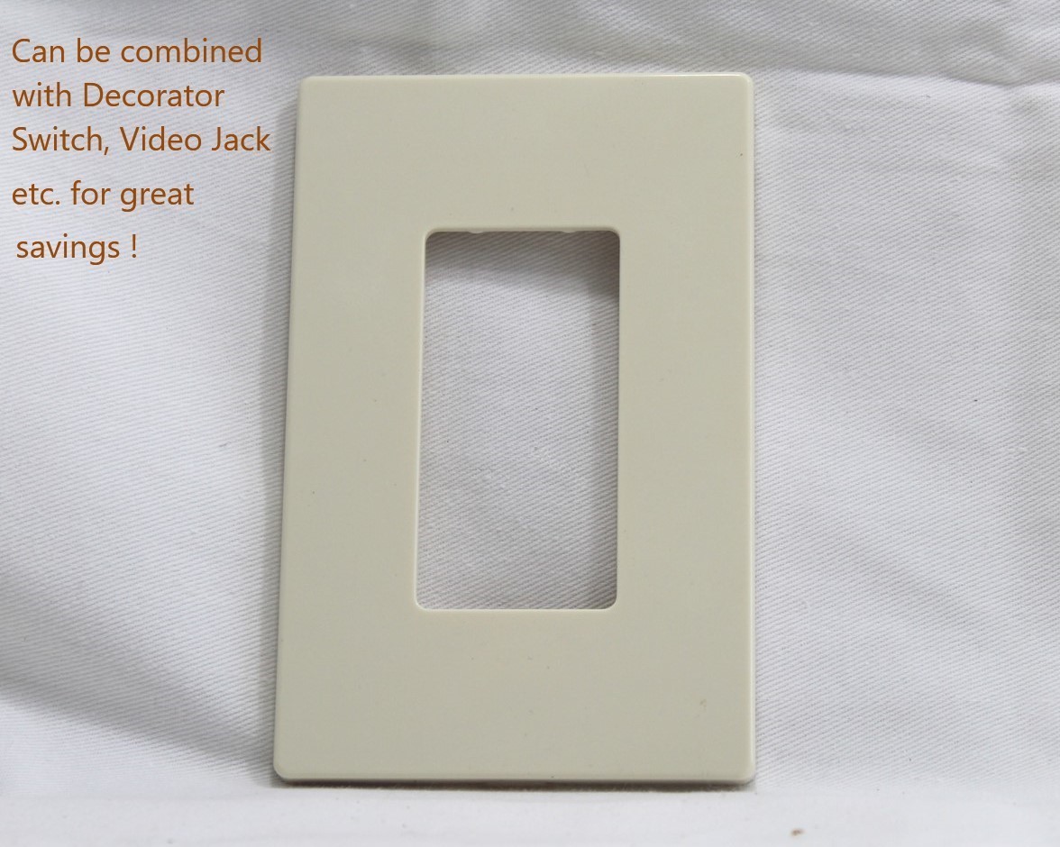 Decorator Screwless Wallplate 1-Gang, Almond Eaton PJS26A Hidden Mounting Screws