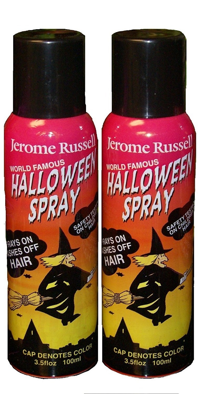 Jerome Russell Halloween Spray BLACK Temporary Hair Color TWO PACK  *Fast Ship*