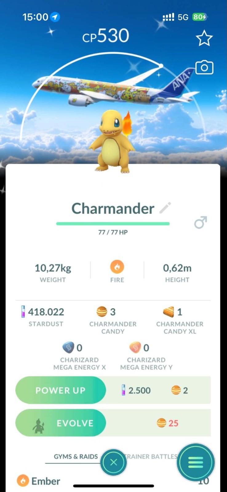 Pokémon Go - Shiny Charmander Background Red Pokémon Jet - Trade/ Mini PTC
