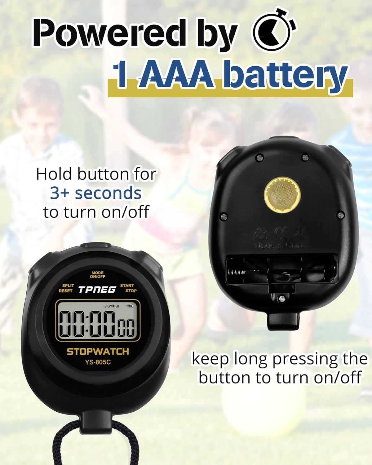 Simple Stopwatch Timer - Easy to Use, Set Up, Read, and Carry - Large Display...