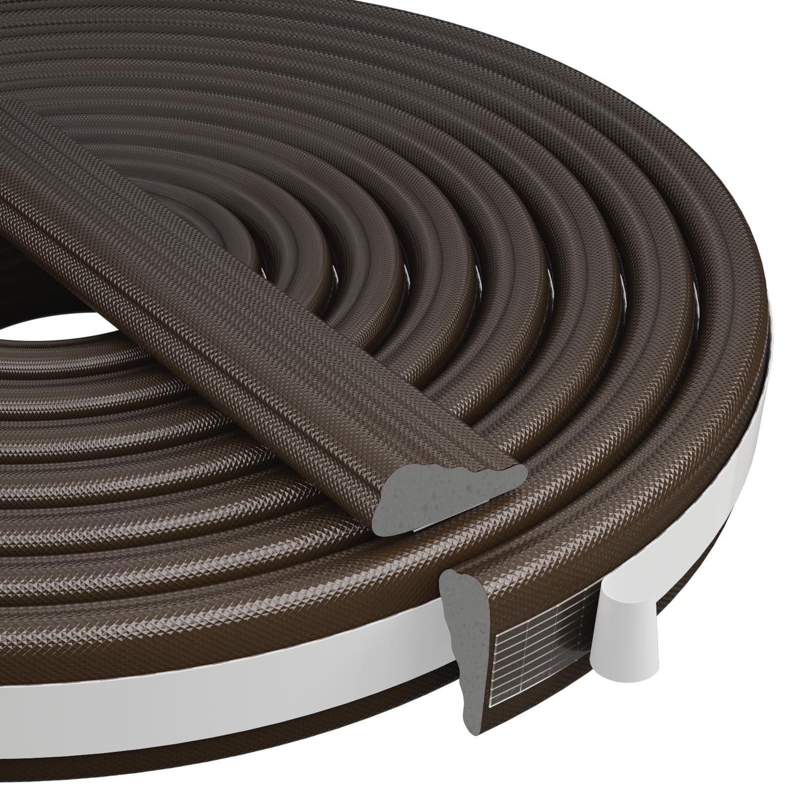 Wedge-Shape Window Weather Stripping Door Frame Seal Strip 118” Brown,Upgr