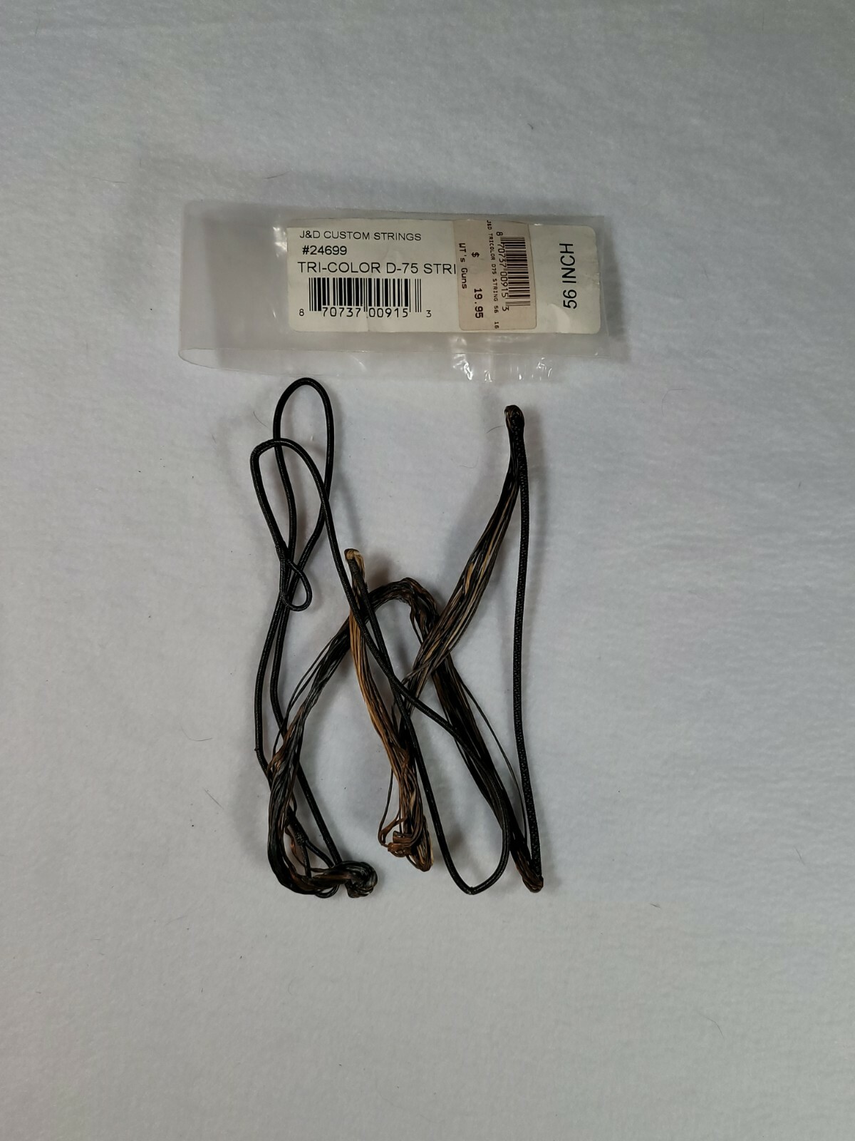 J&D Custom Bow Strings 56" Tri Color Black Tan Buckskin 24699 Mathews D-75