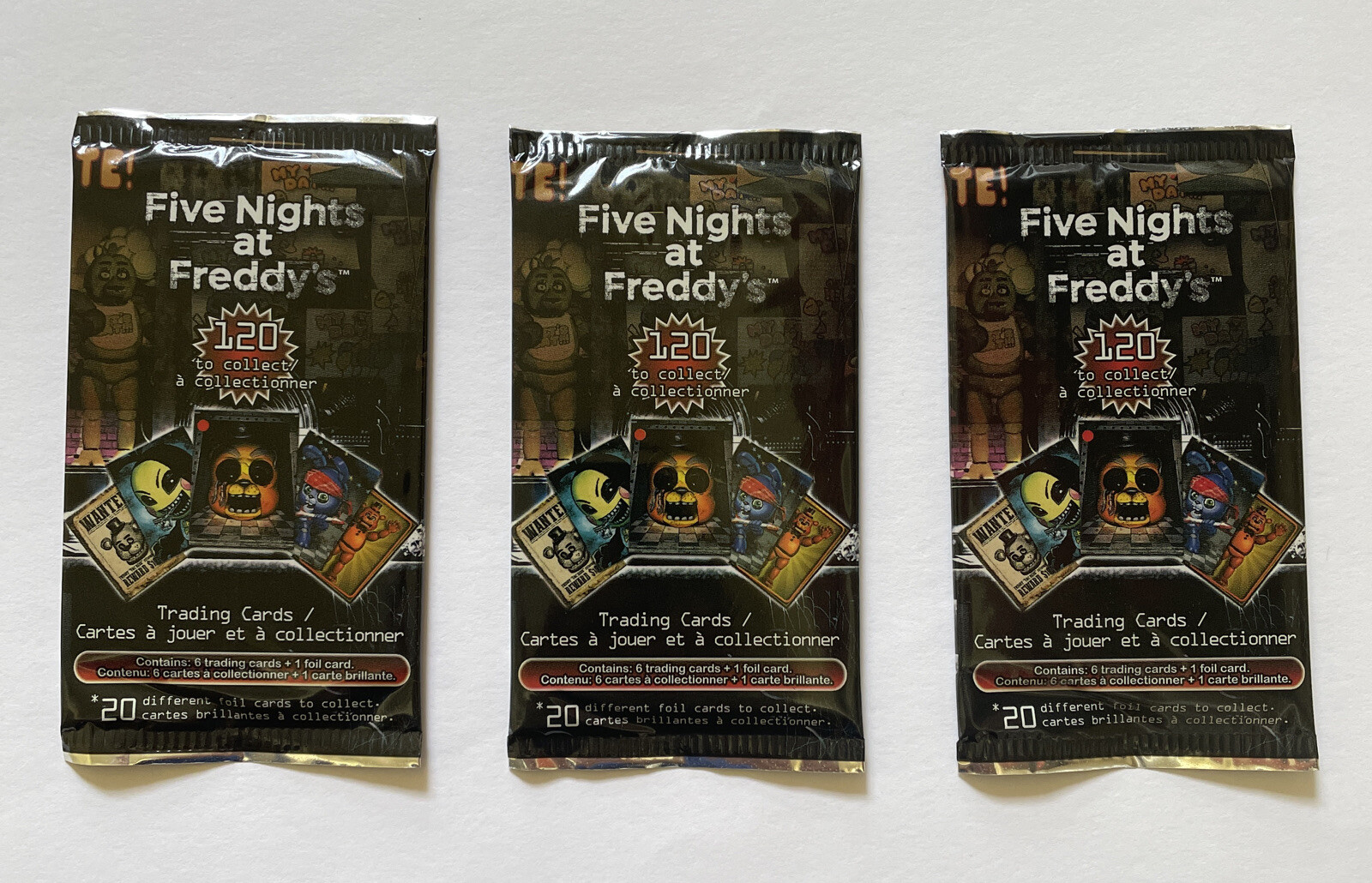 Lot of (3) 2016 FNAF Trading Card Packs – Scott Cawthon | Five Night at Freddy's