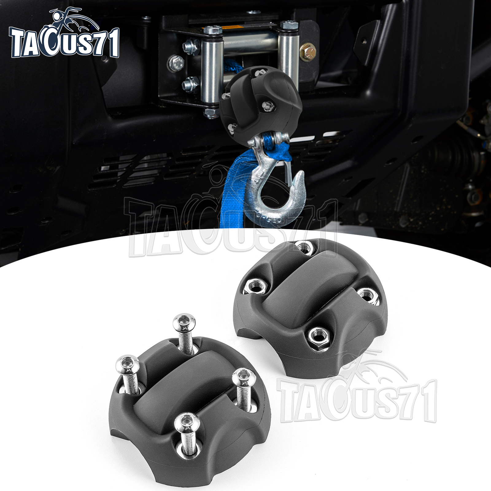 Winch Split Cable Hook Stopper Trailer Tow Rope Saver Rubber For Honda Talon