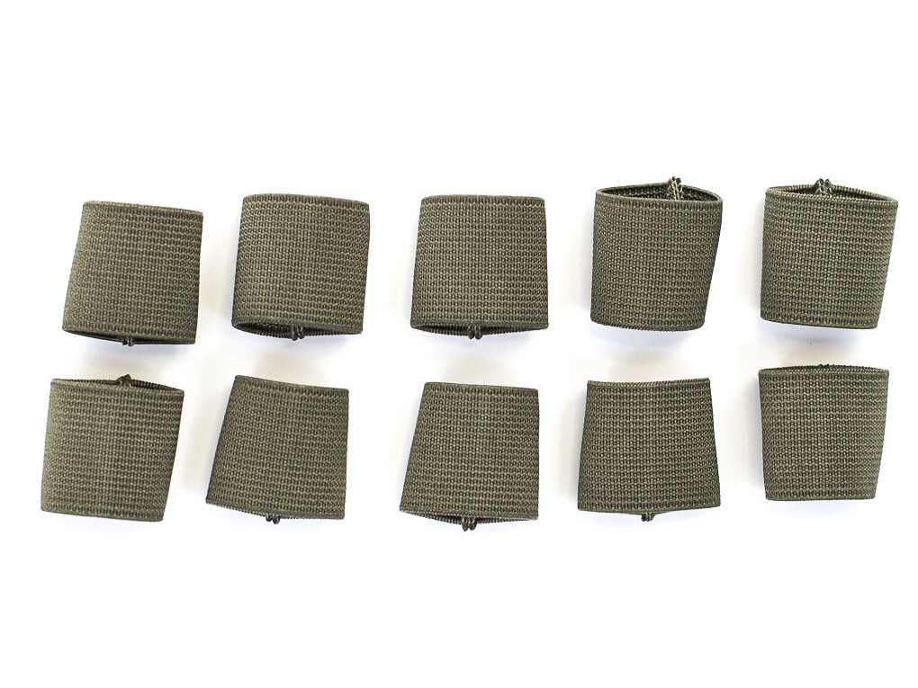 MOLLE Tactical Elastic Webbing Keeper Pack - Ranger Green - For Rucksack Straps