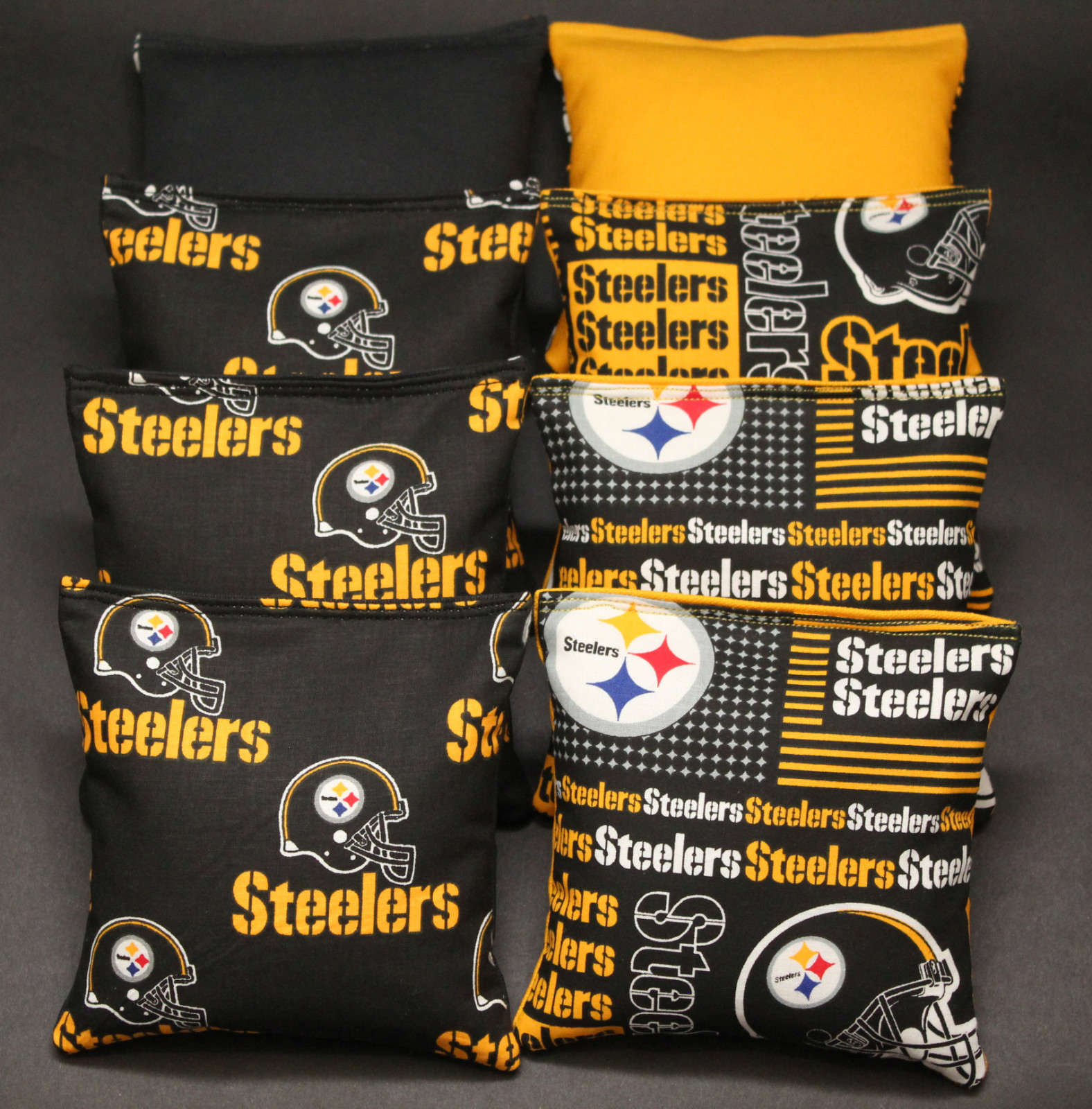 PITTSBURGH STEELERS 8 CORNHOLE BEAN BAG TOSS BAGGO NFL Quality Handmade!
