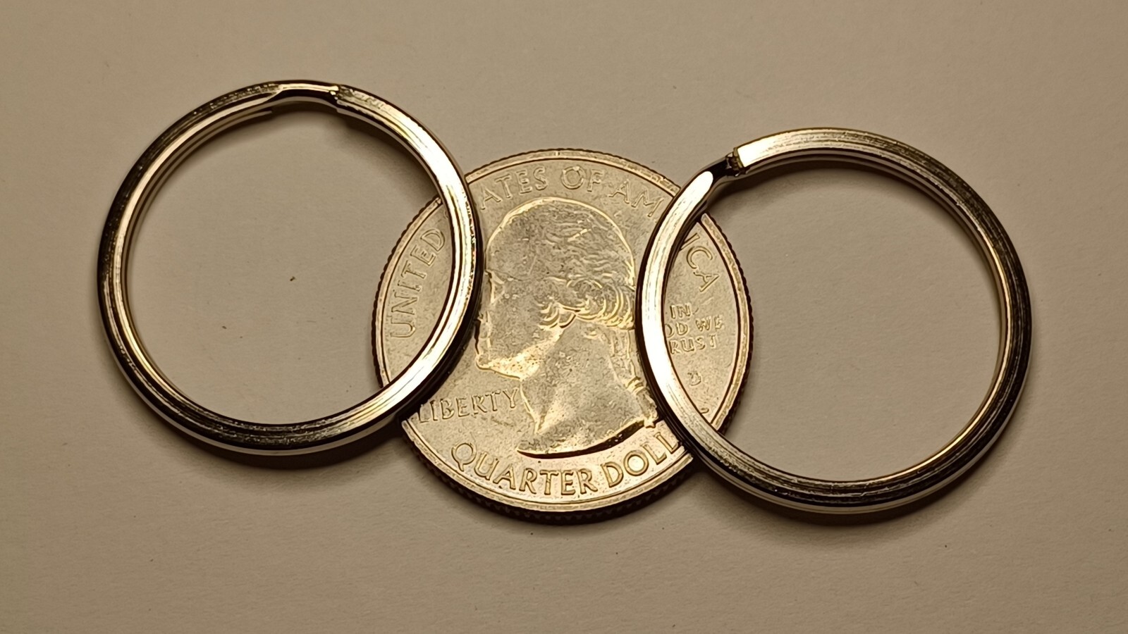 2 New 1 Inch Premium 25mm Nickle Plated Flat Split Ring Key Rings Key Holders
