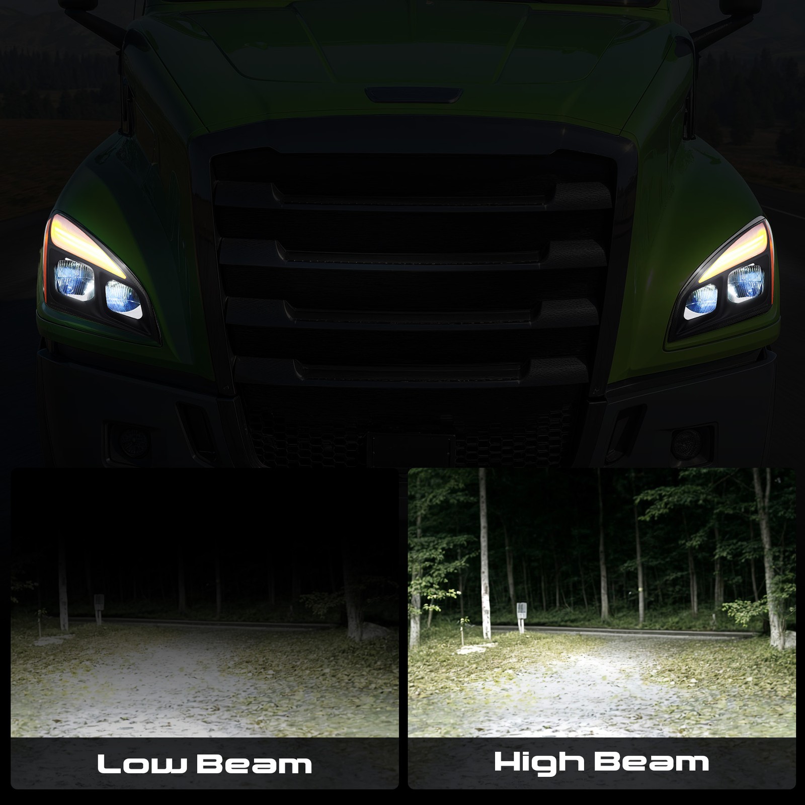 Full LED RH Headlight Replacement for 2018-2025 Freightliner Cascadia w Bulbs