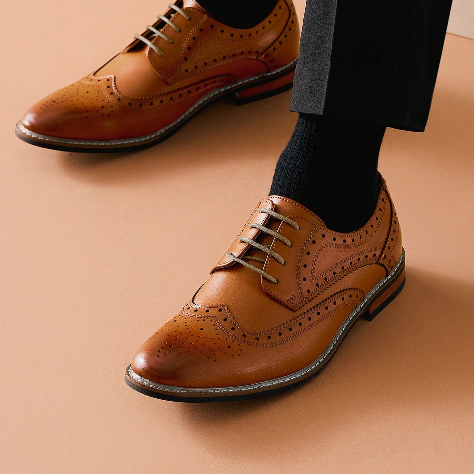 Men's Oxfords Wingtip Dress Business Classic Modern Formal Shoes US Wide 6.5-15