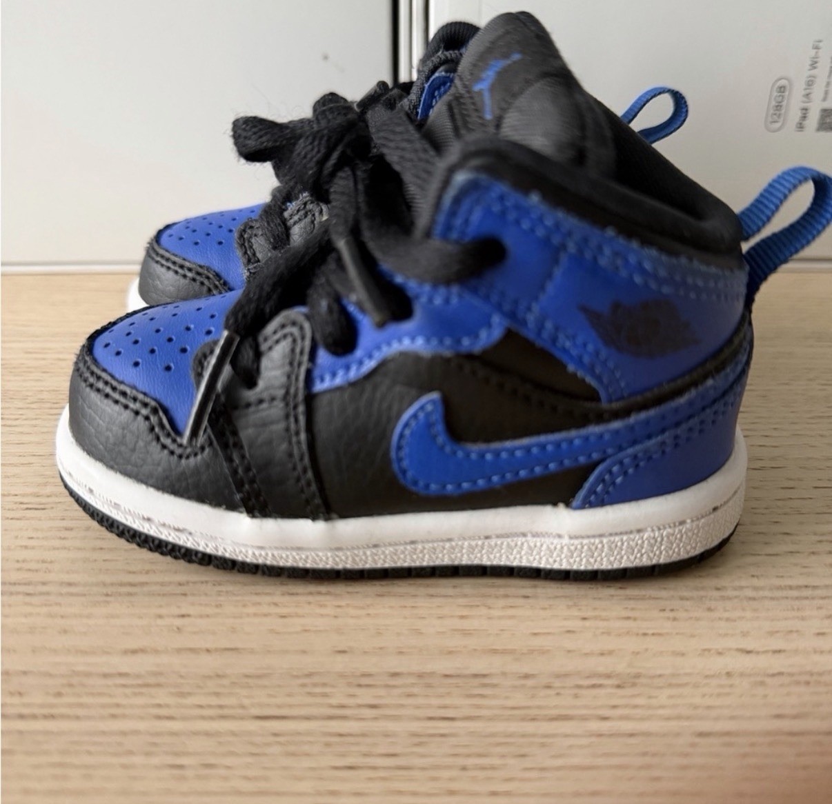 Nike Air Jordan 1 Mid Toddler Royal Blue Black Suede High Top Sneakers Size 4C