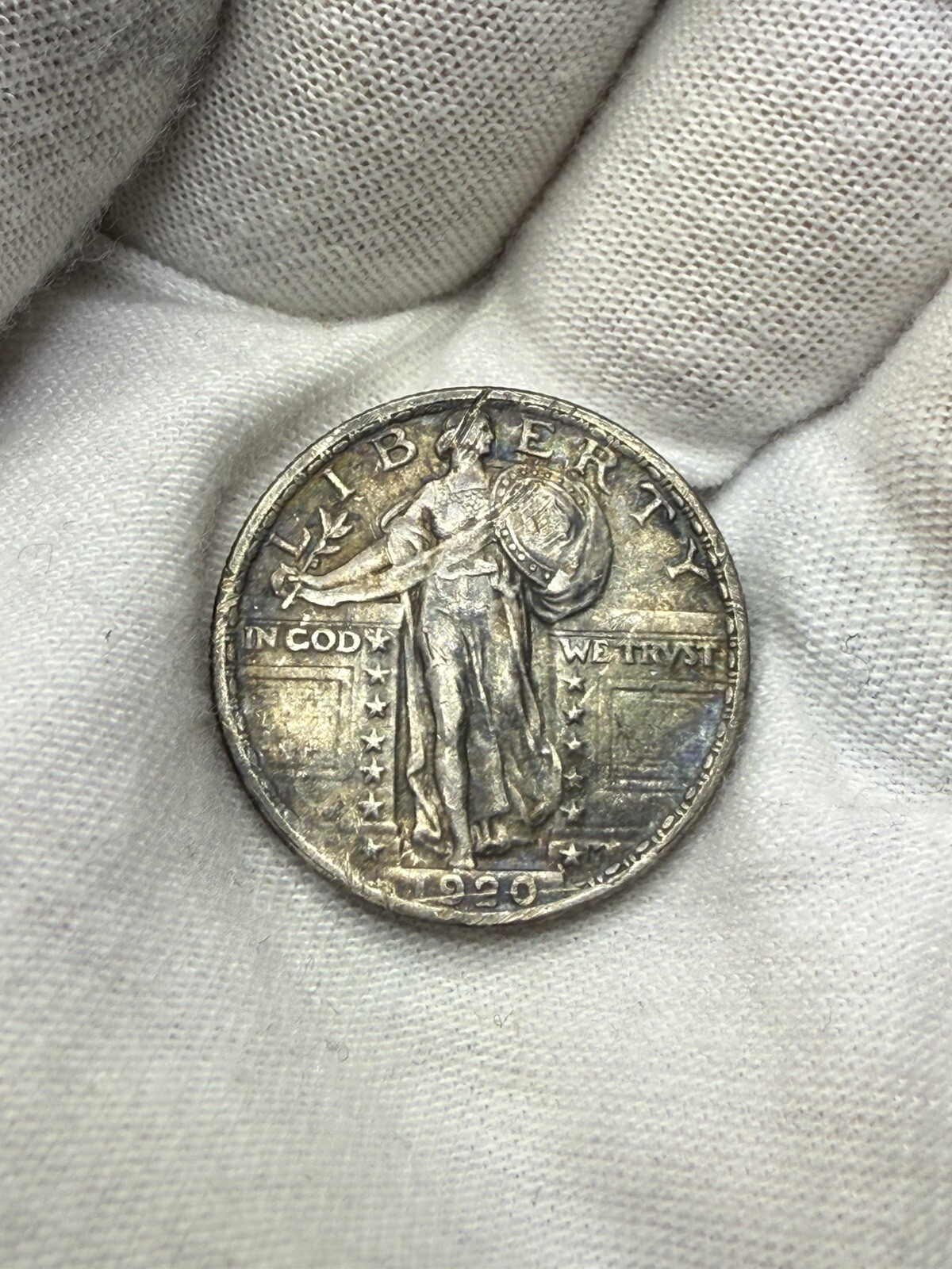 1920 Standing Liberty Quarter - AU Details, Mega Toning F100