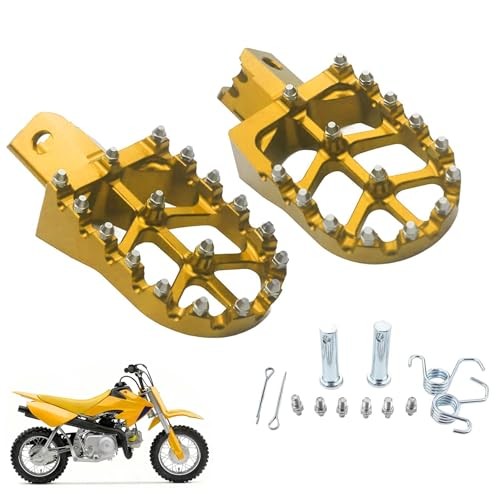 Motorcycle CNC Aluminum Foot Pegs Rests Footpegs for CRF50 (Gold) [Foot Pegs]