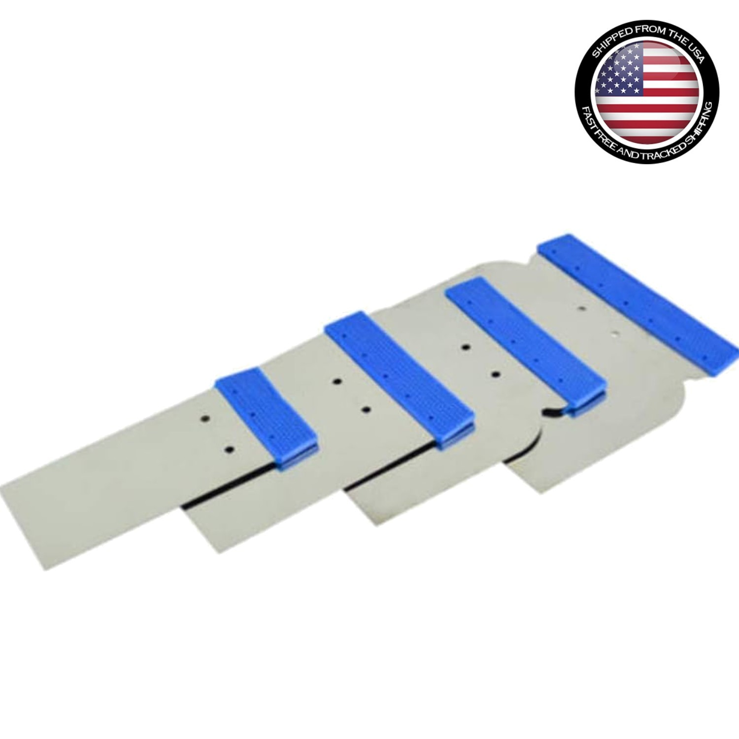 4-Piece Stainless Steel Body Filler Scraper Set, 50/80/100/120mm for Precisio...