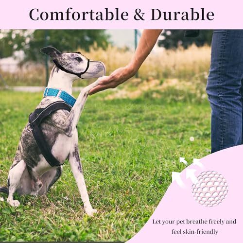 Dog Muzzle Breathable Soft Muzzle for Small Dogs to Anti & Prevent Barking Bi...