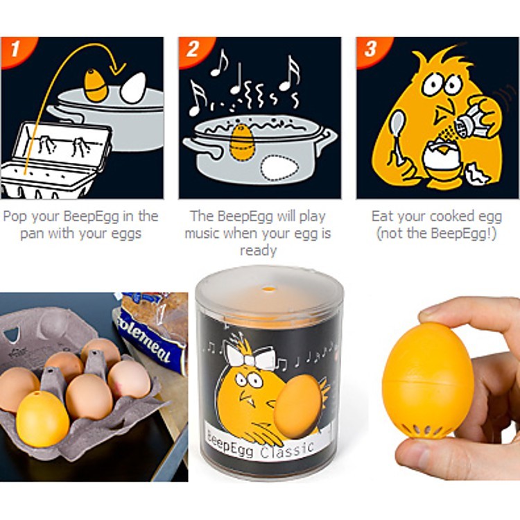 BrainStream BeepEgg Musical / Singing Floating Egg Timer - 70's