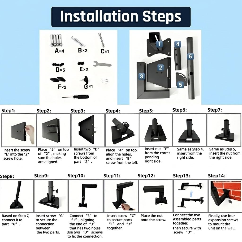 Adjustable Wall Mount Compatible with Starlink Gen 3, Telescoping Support Arm...